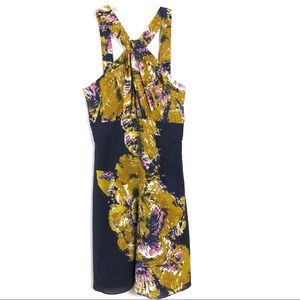 The Limited Purple and Yellow Flower Halter Dress